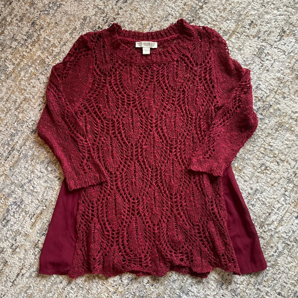 Vintage America Burgundy Knit Top